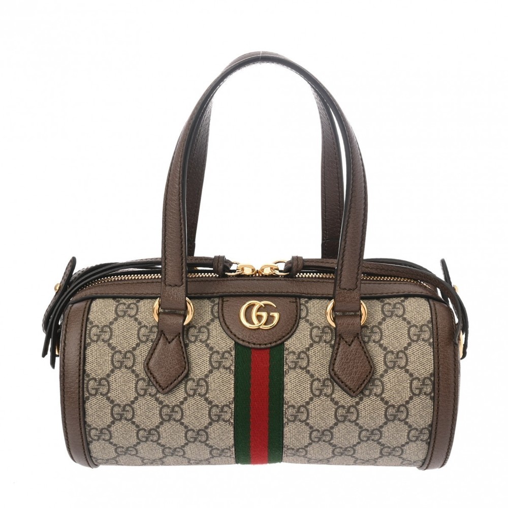 Gucci Small Handbag Bag Greige Ophidia Boston Leather